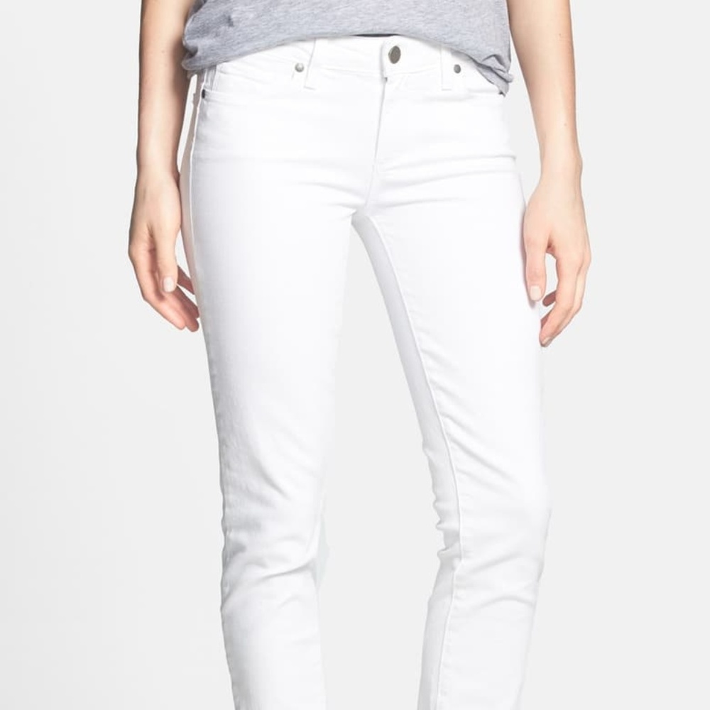 Paige Skyline White Jeans Skinny Ankle Jeans Optic White 27 - Picture 3 of 7